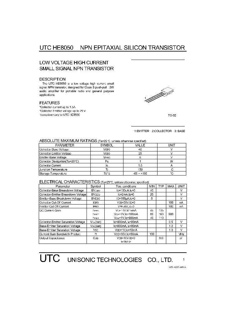 UTCHE8050_1333095.PDF Datasheet