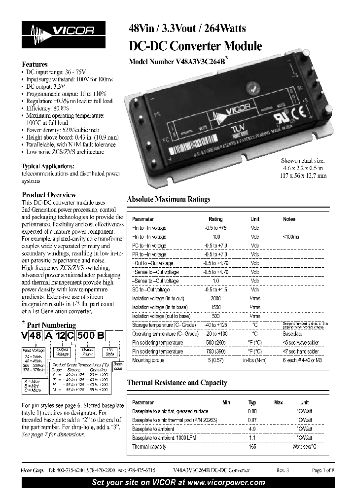 V48A3V3C264B_1049890.PDF Datasheet