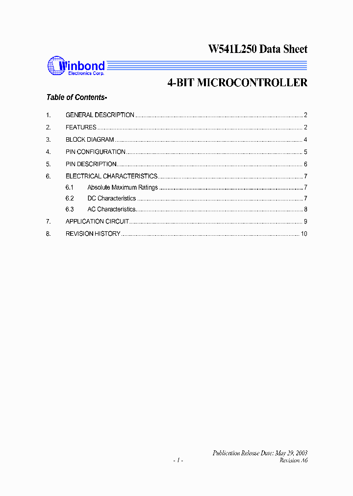 W541L250_1335634.PDF Datasheet