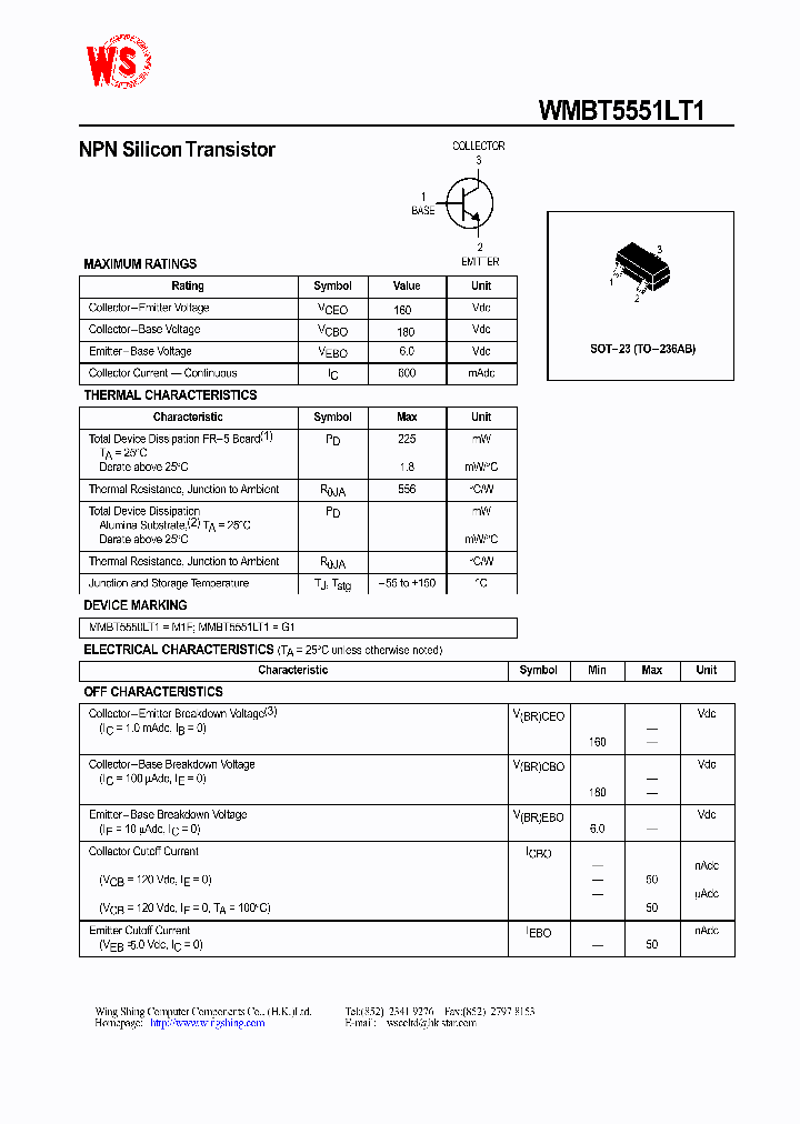 WMBT5551LT1_1336362.PDF Datasheet