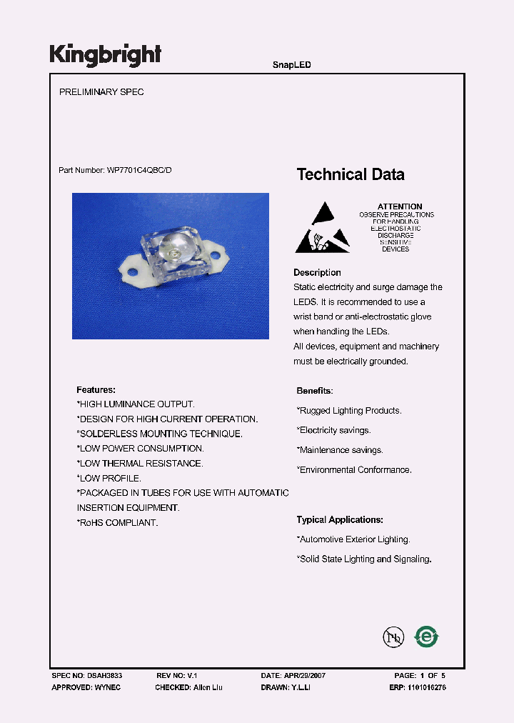 WP7701C4QBCD_1336732.PDF Datasheet