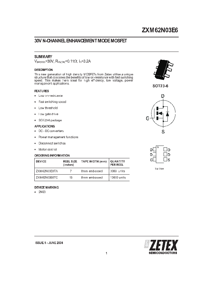 ZXM62N03E604_1339778.PDF Datasheet