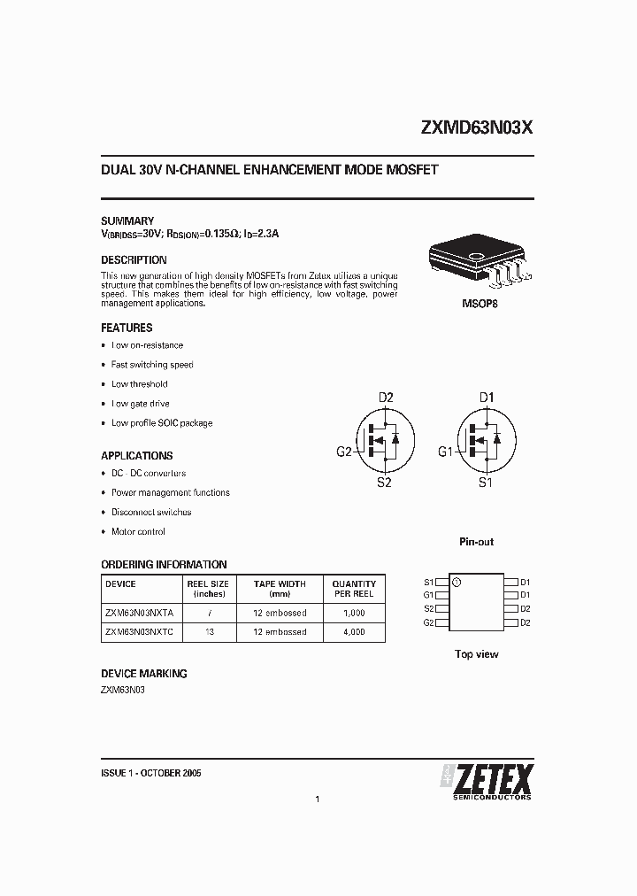 ZXMD63N03X05_1339816.PDF Datasheet