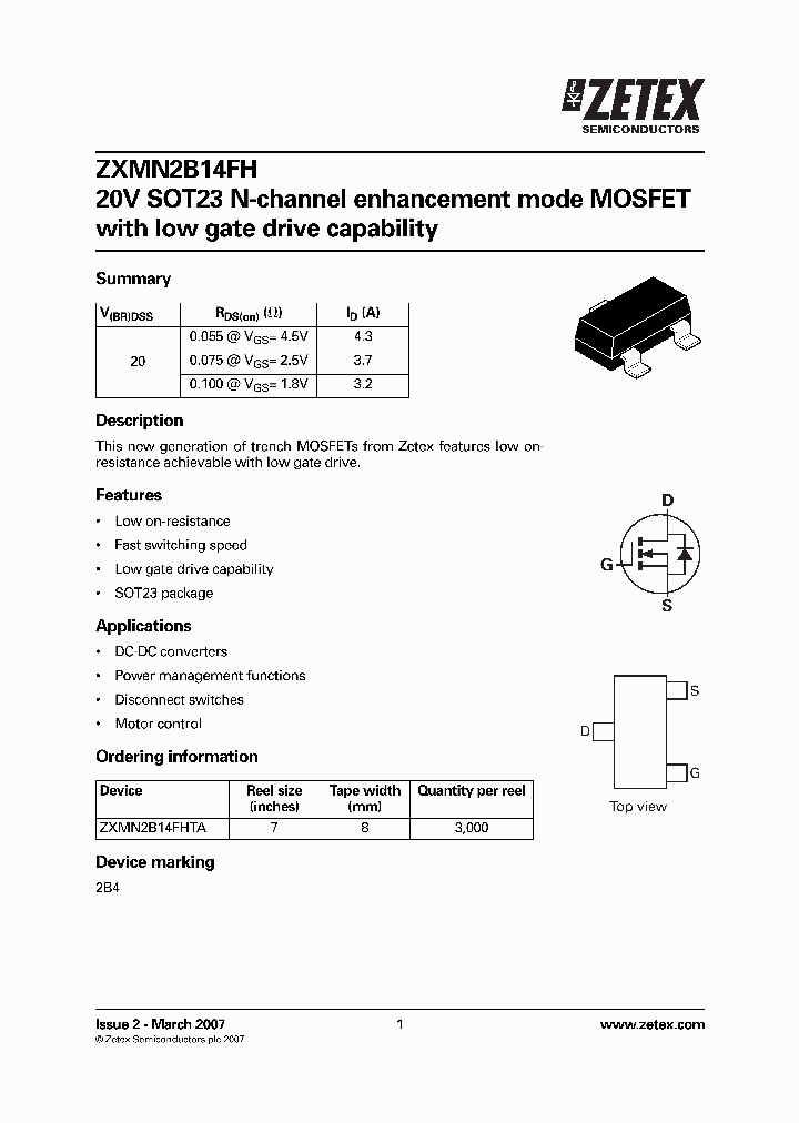 ZXMN2B14FHTA_1339861.PDF Datasheet