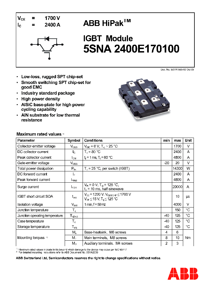 5SNA2400E1701_4158857.PDF Datasheet