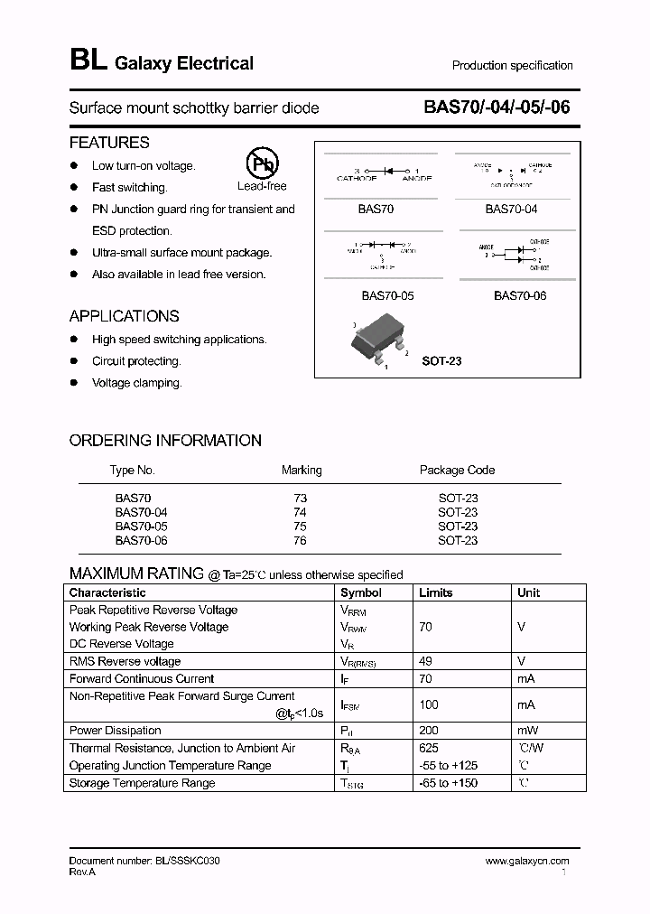 BAS70_4145686.PDF Datasheet