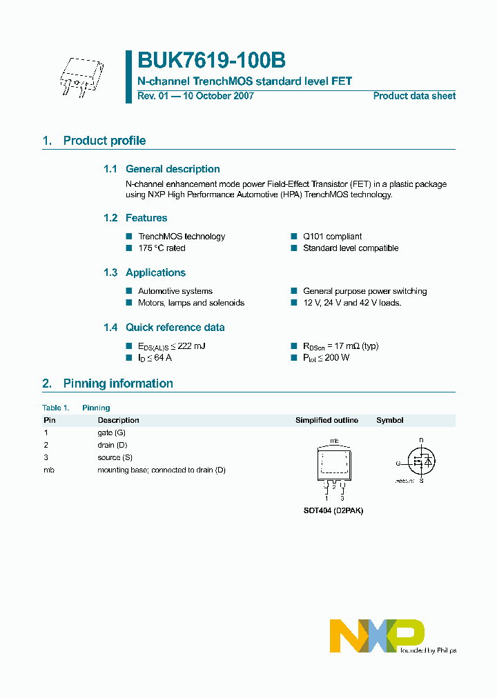 BUK7619-100B_4128185.PDF Datasheet