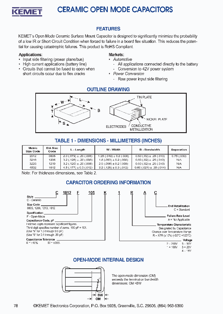 C1812F105K1RAC_4129588.PDF Datasheet