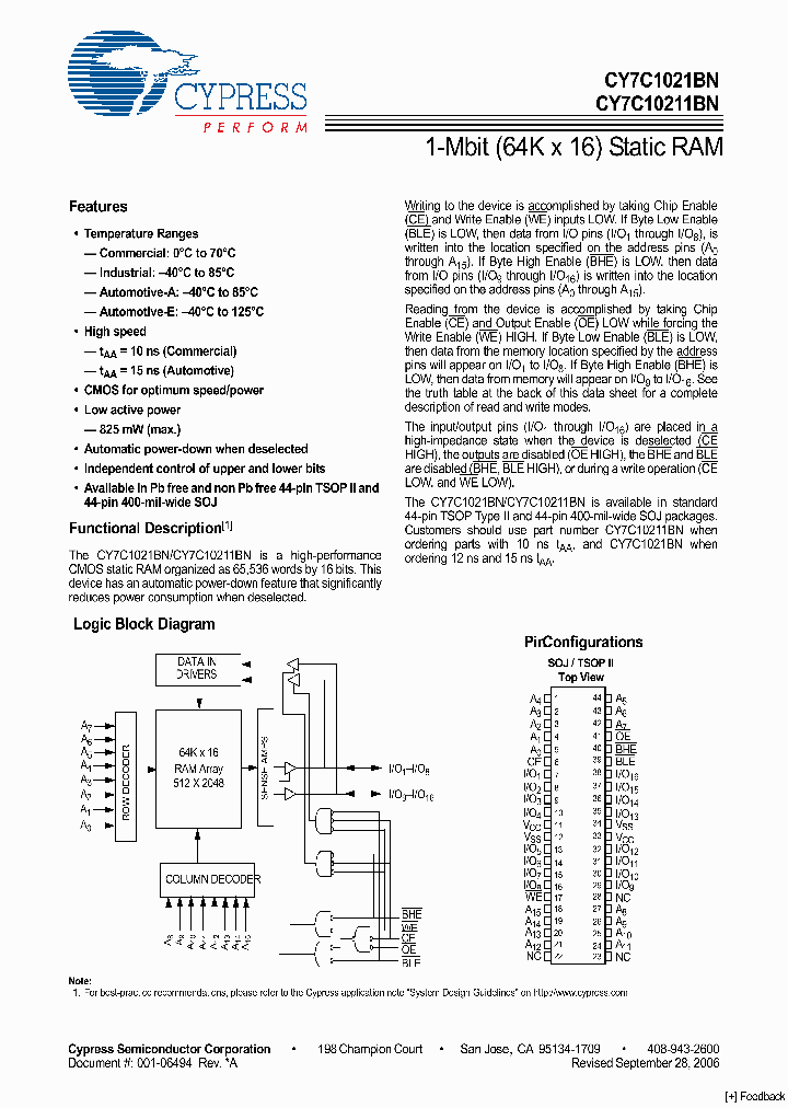 CY7C10211BN-10ZXC_4109036.PDF Datasheet