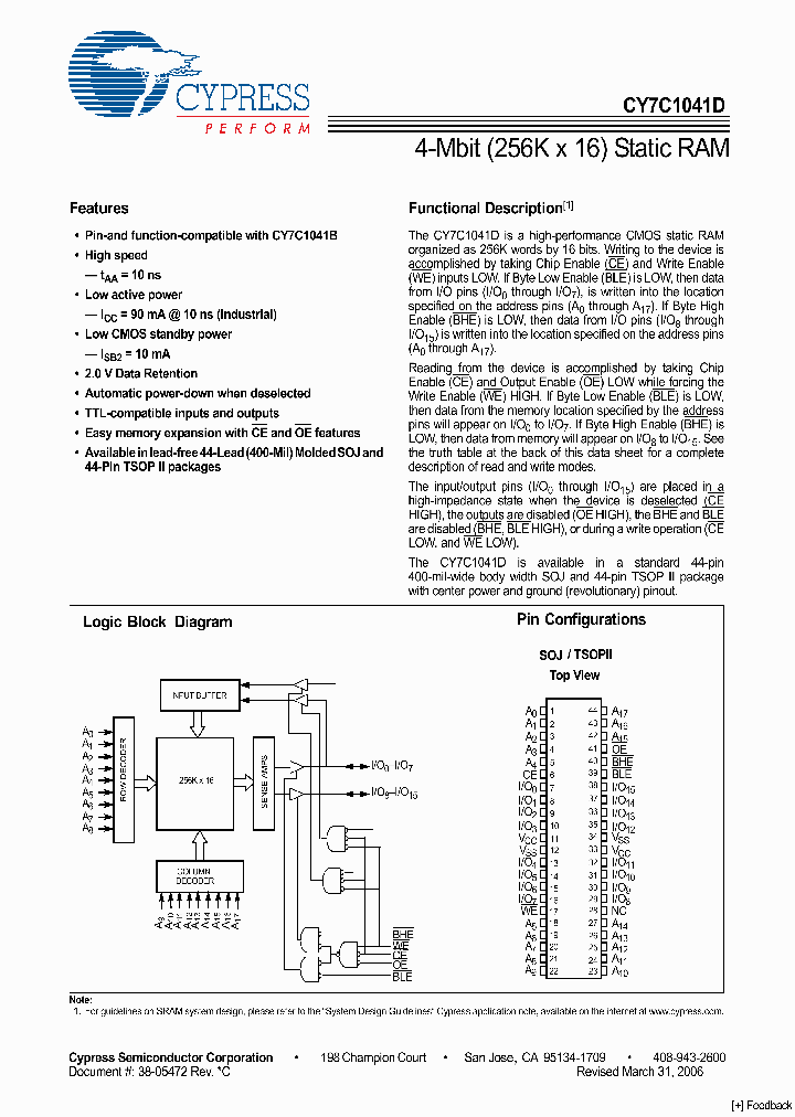 CY7C1041D-10VXI_4145761.PDF Datasheet