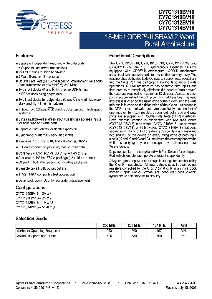 CY7C1314BV18-167BZC_4109352.PDF Datasheet