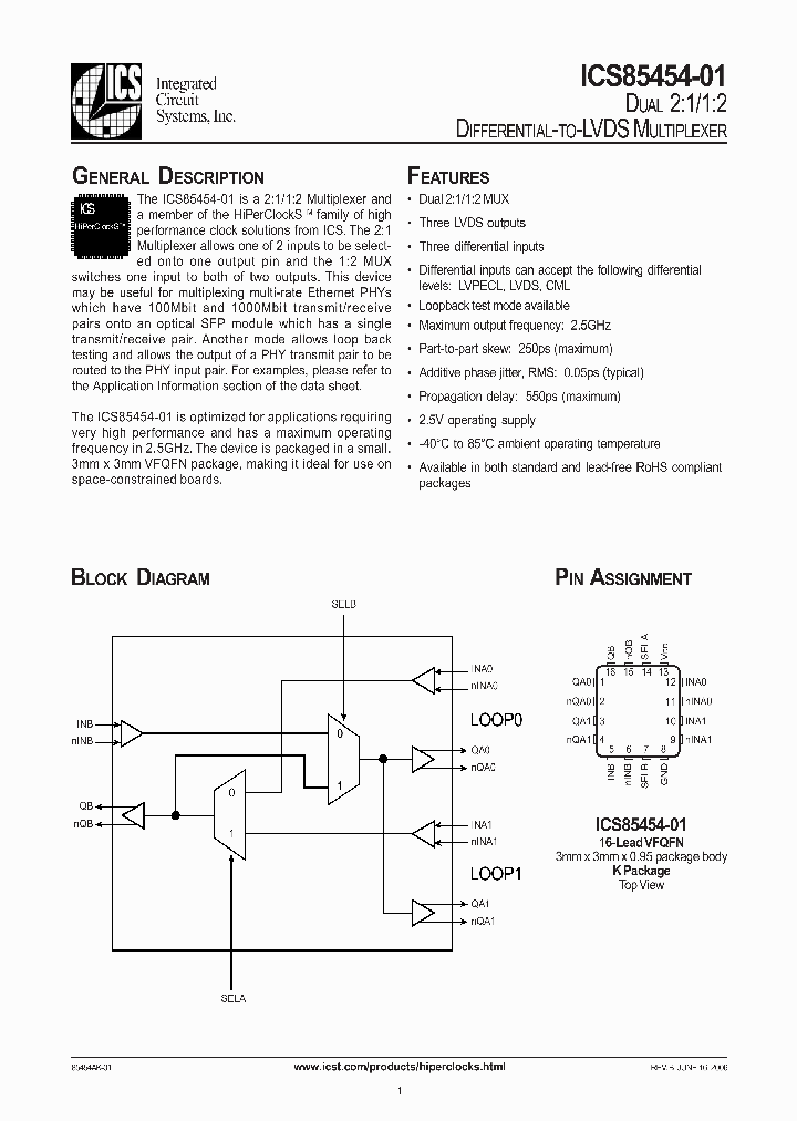 ICS85454-01_4149883.PDF Datasheet