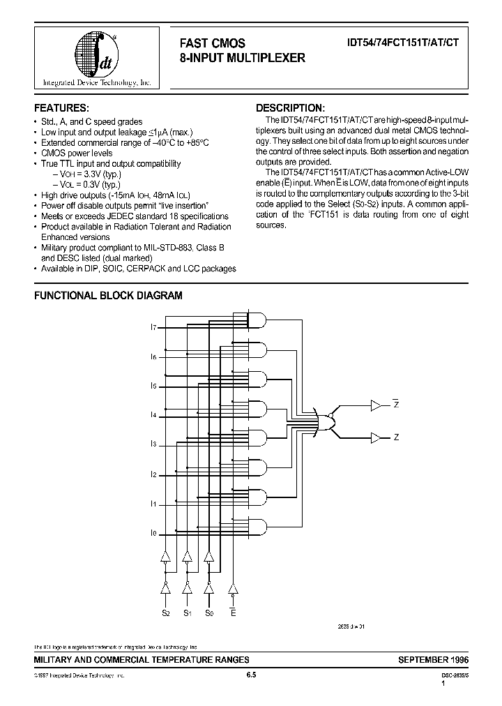IDT74FCT151ATD_4159662.PDF Datasheet