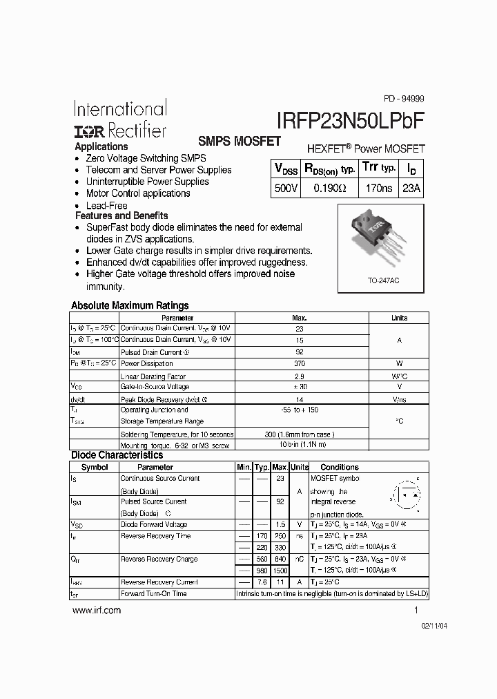 IRFP23N50LPBF_4114489.PDF Datasheet