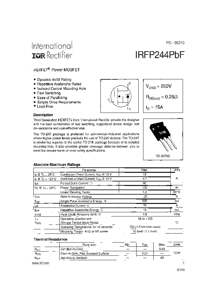 IRFP244PBF_4114488.PDF Datasheet