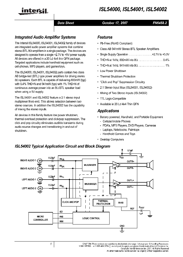 ISL54000_4146218.PDF Datasheet