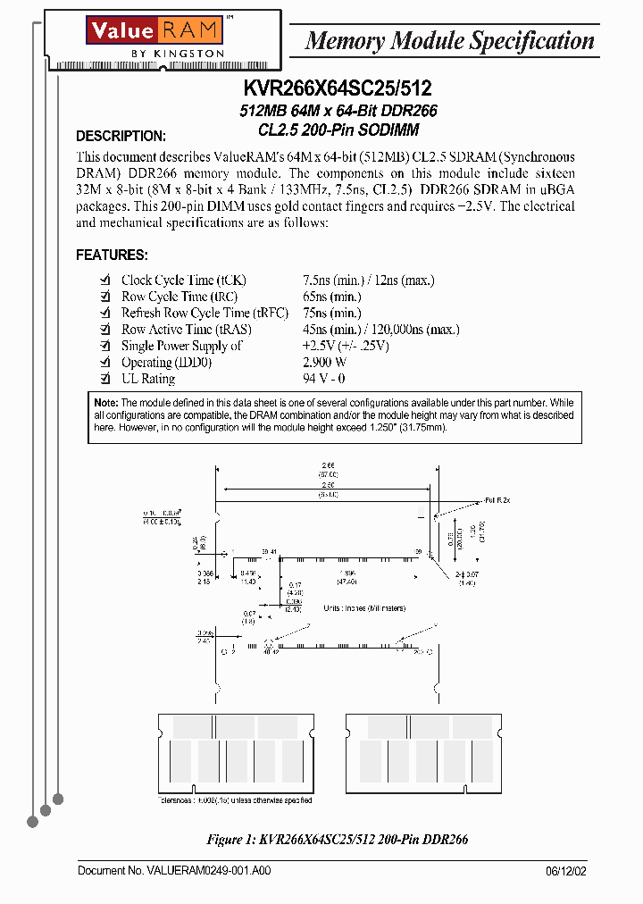KVR266X64SC25_4144650.PDF Datasheet