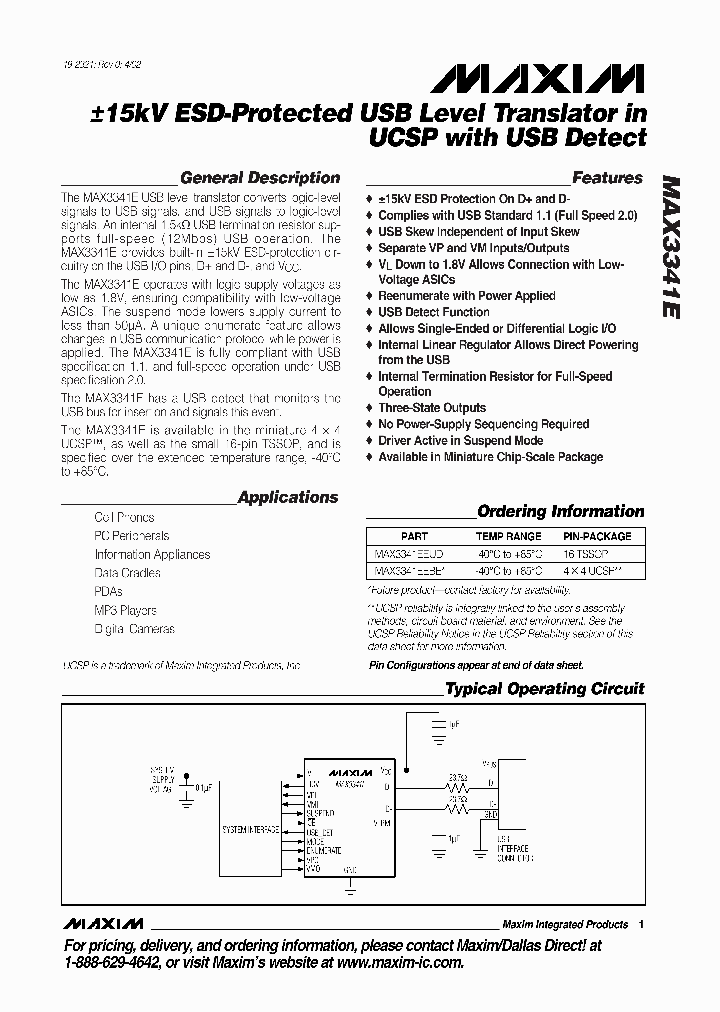 MAX3341EEUD_4127585.PDF Datasheet