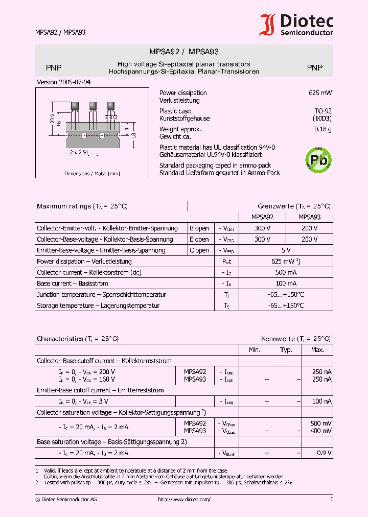 MPSA92_4106425.PDF Datasheet