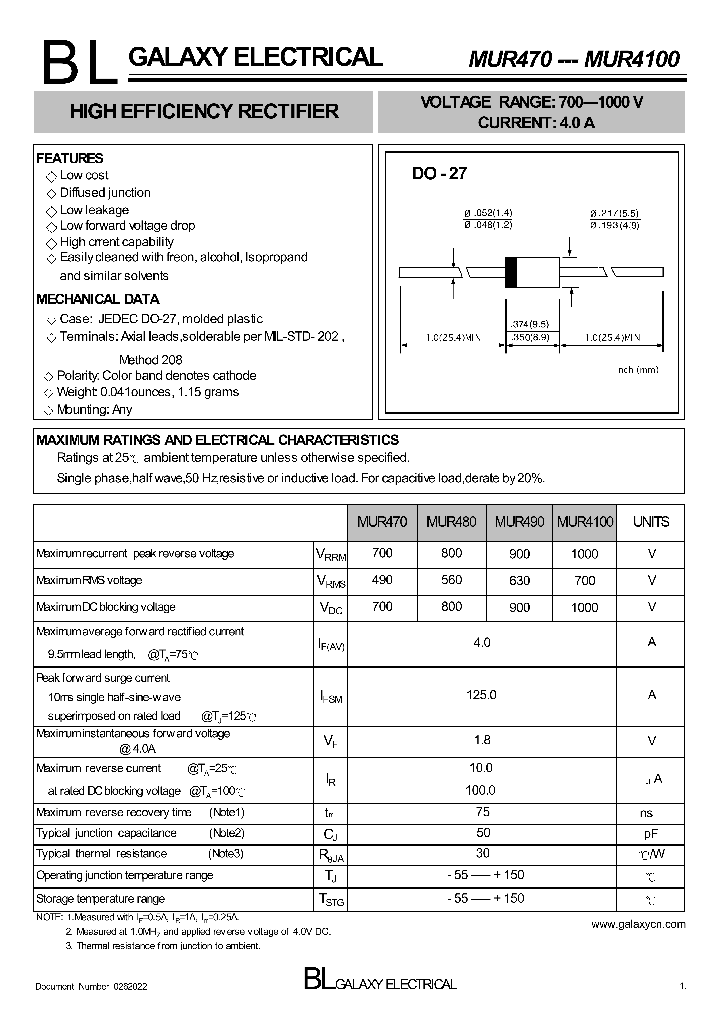 MUR470_4140473.PDF Datasheet