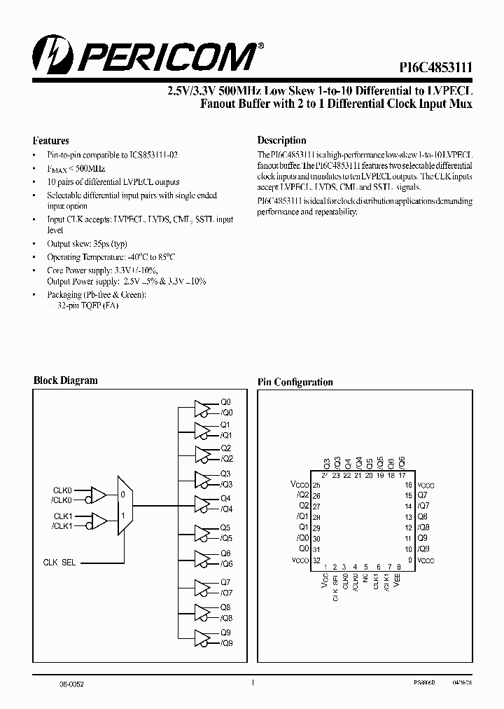 PI6C4853111FAE_4118256.PDF Datasheet