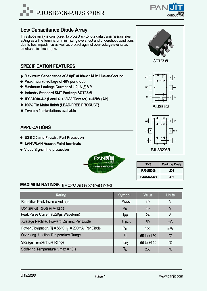 PJUSB20806_4120159.PDF Datasheet