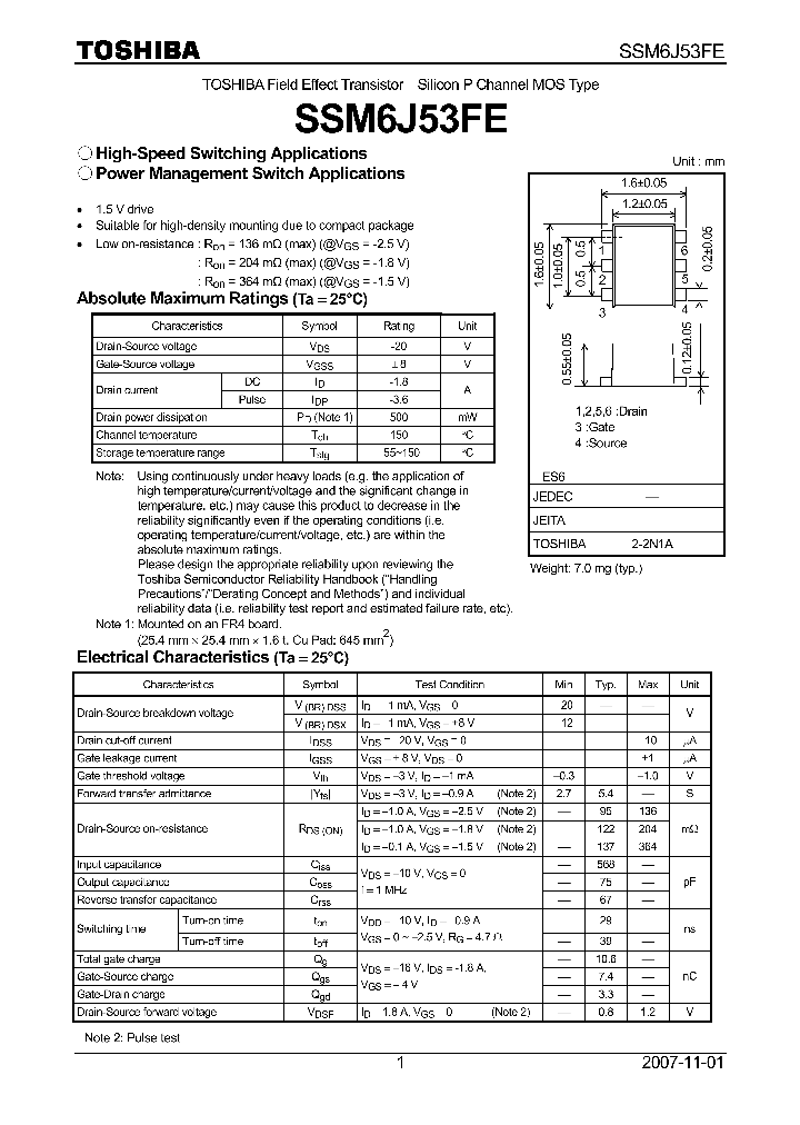 SSM6J53FE_4134794.PDF Datasheet