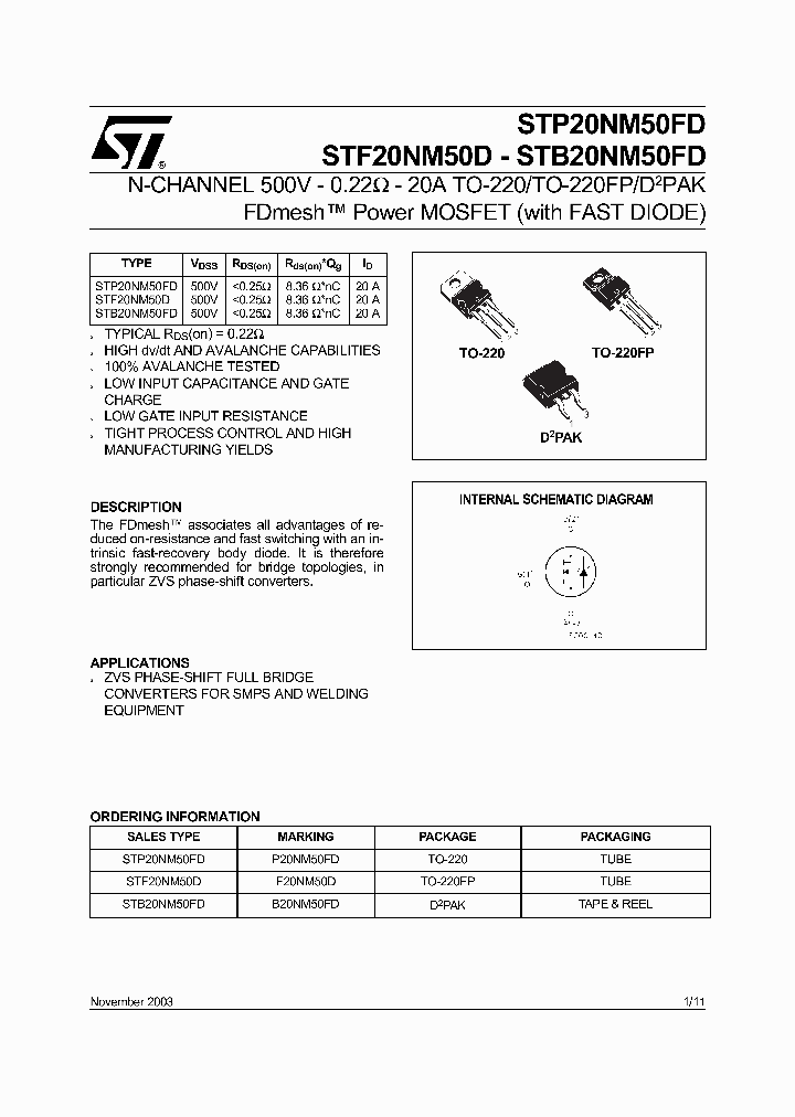 STF20NM50D_4114625.PDF Datasheet