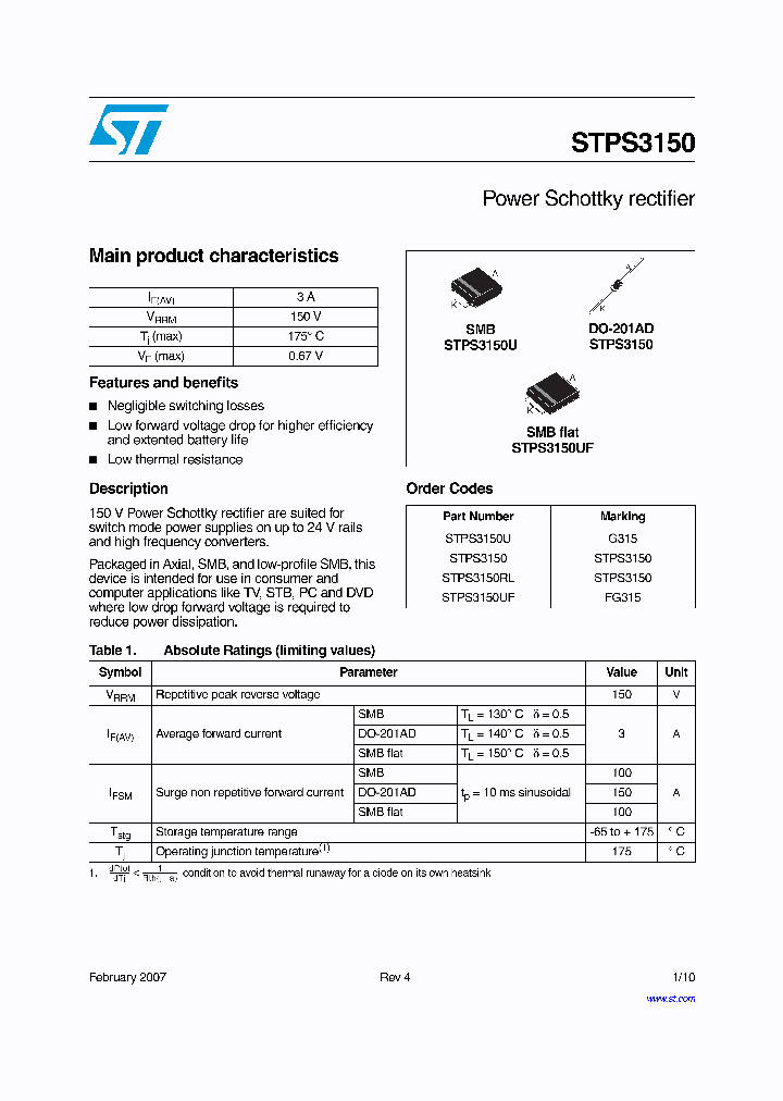 STPS315007_4136232.PDF Datasheet