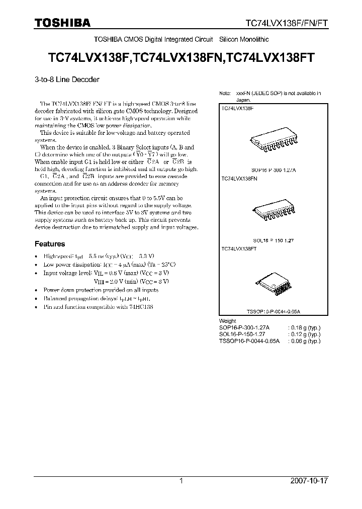 TC74LVX138F07_4133216.PDF Datasheet