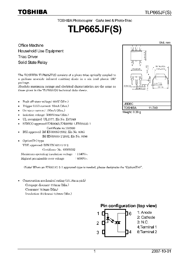 TLP665JF07_4124490.PDF Datasheet