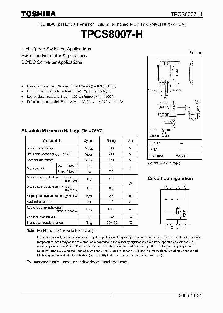 TPCS8007-H_4127236.PDF Datasheet