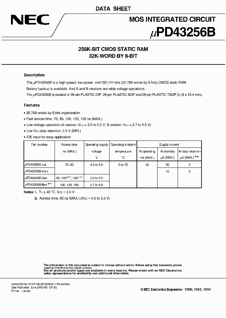 UPD43256BGU-70L-A_4147677.PDF Datasheet