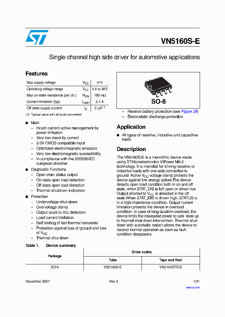 VN5160S-E_4136203.PDF Datasheet