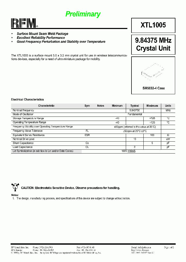 XTL1005_4128555.PDF Datasheet