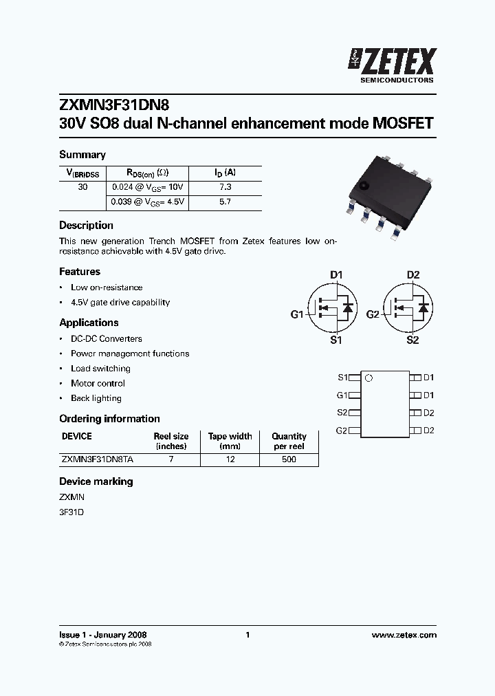 ZXMN3F31DN8TA_4130514.PDF Datasheet