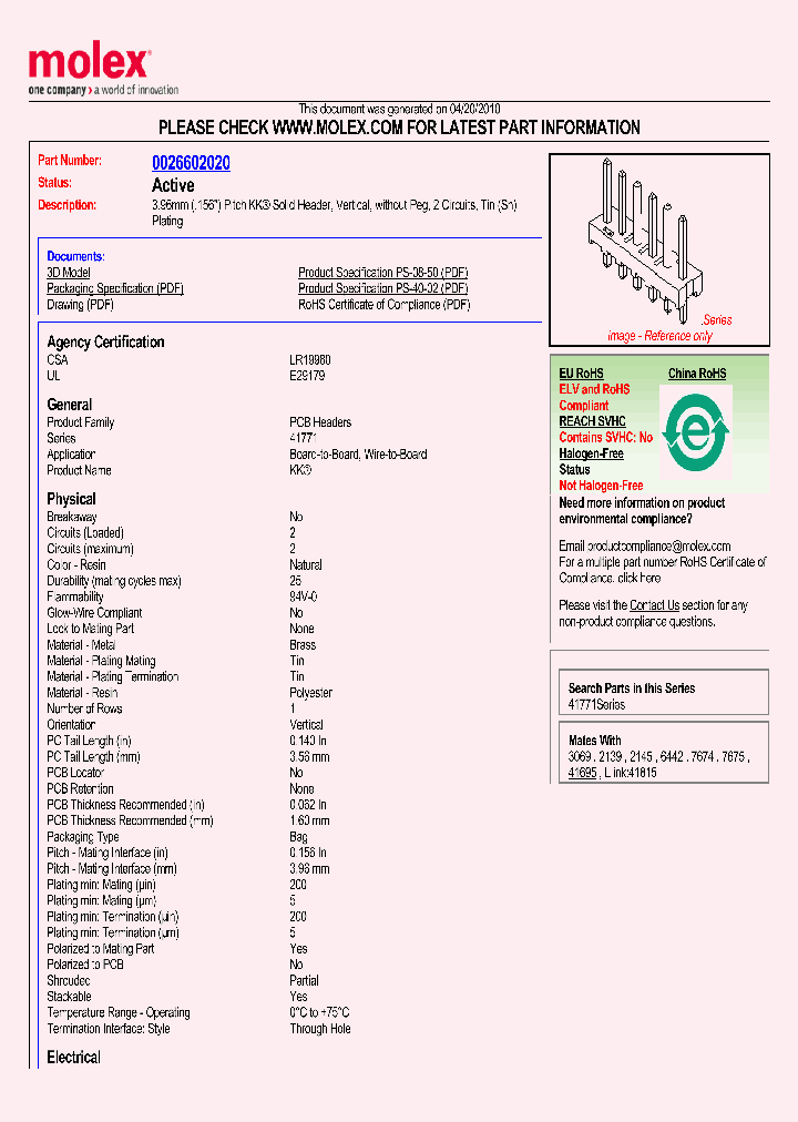 0026602020_4807357.PDF Datasheet