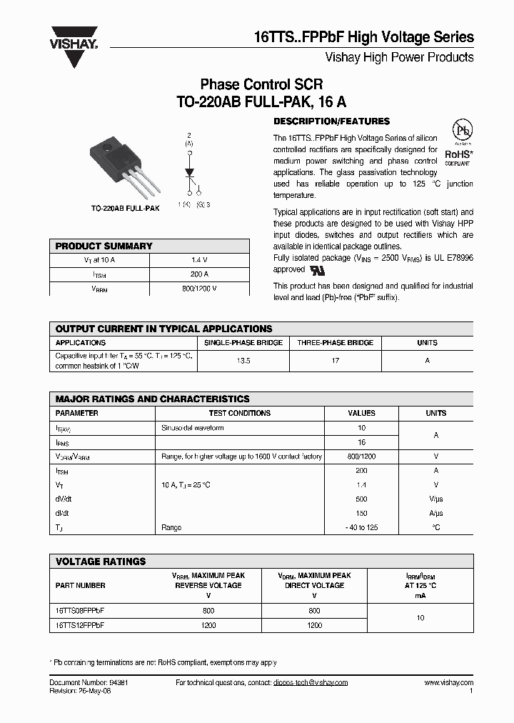 16TTS12FPPBF_4314110.PDF Datasheet