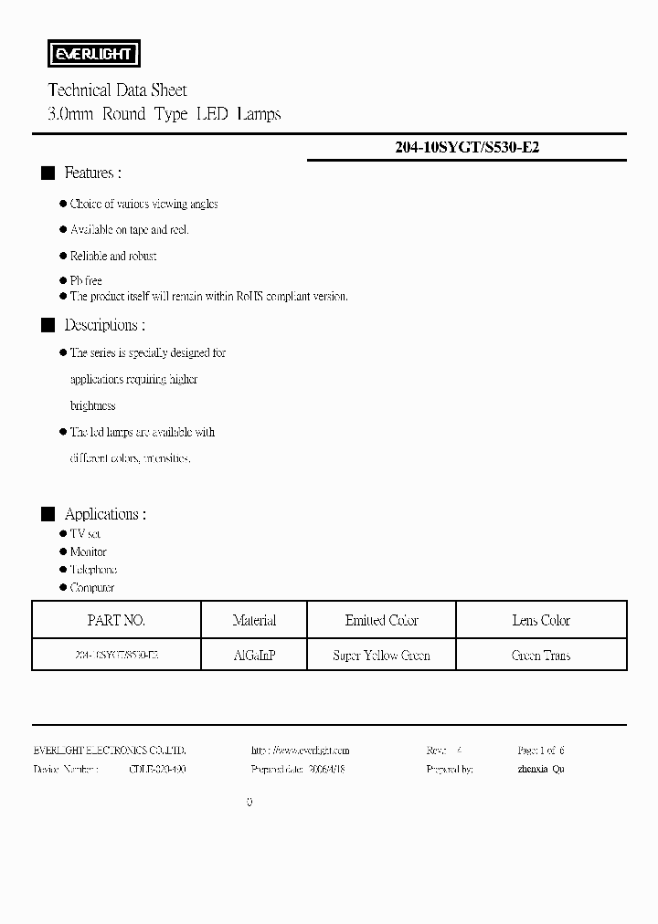 204-10SYGT-S530-E2_4167677.PDF Datasheet