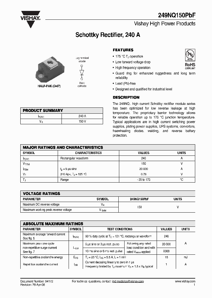 249NQ150PBF_4373089.PDF Datasheet