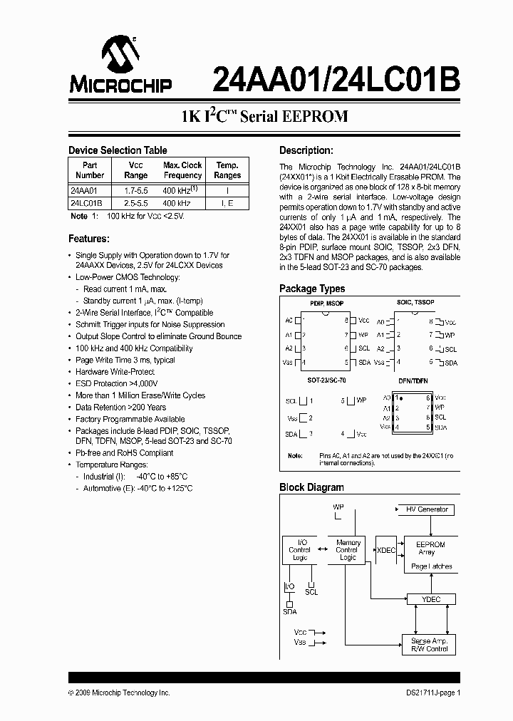 24LC01BT-ILT_4471947.PDF Datasheet