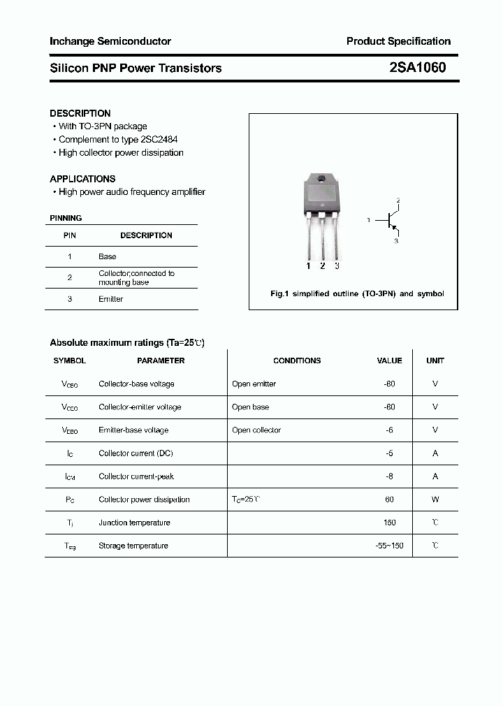 2SA1060_4305378.PDF Datasheet