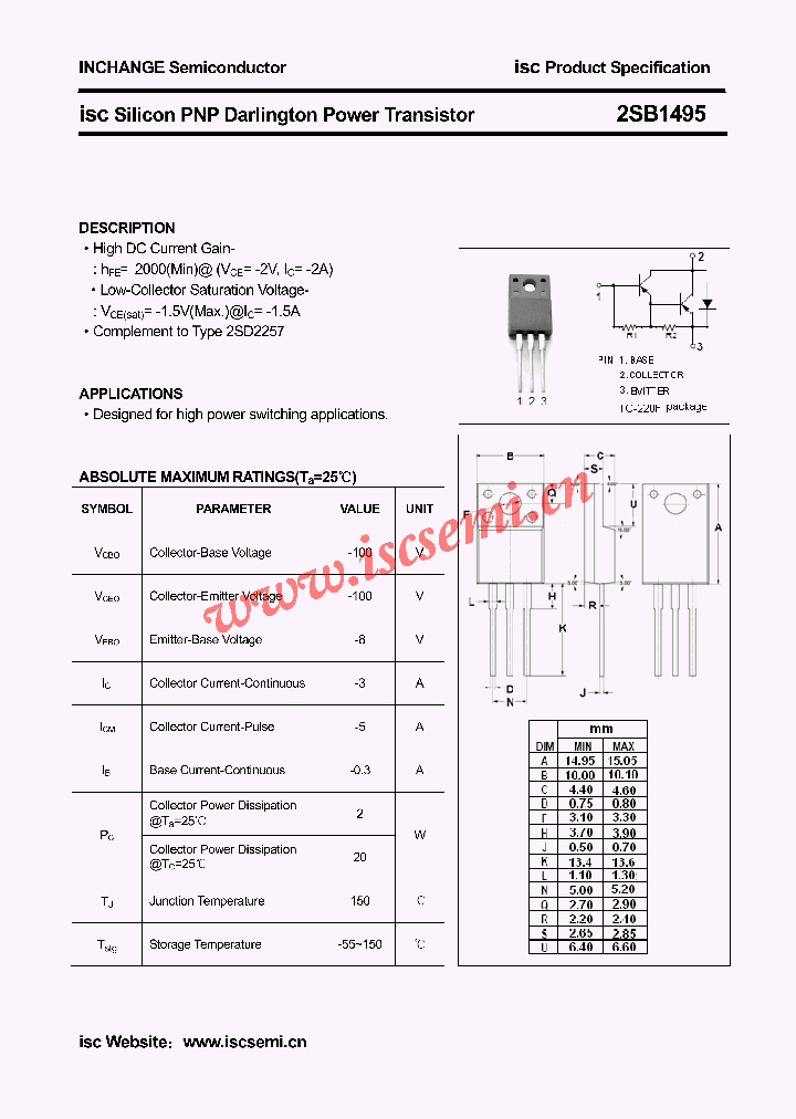 2SB1495_4455441.PDF Datasheet