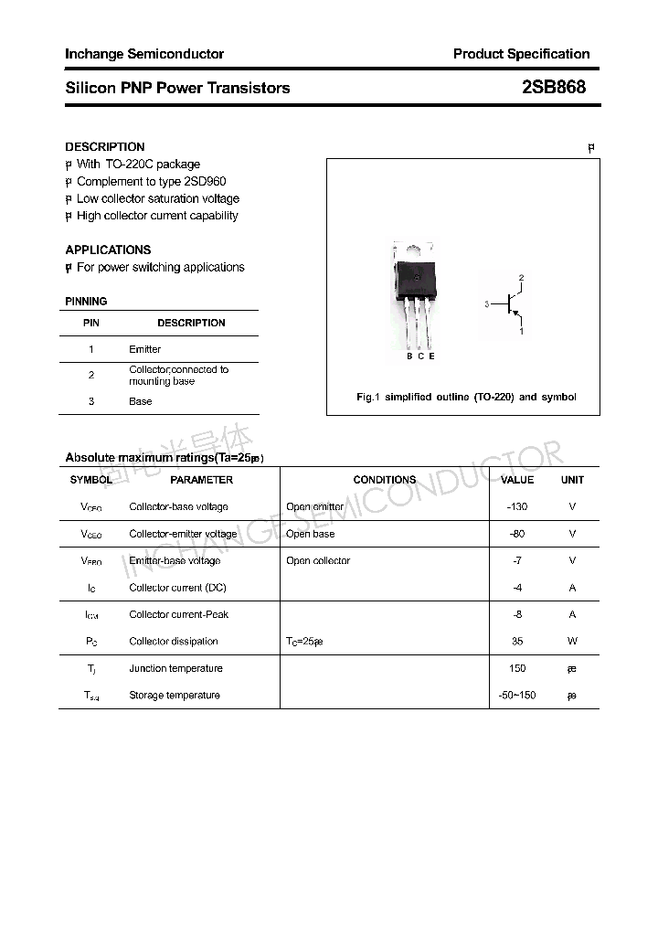 2SB868_4293618.PDF Datasheet