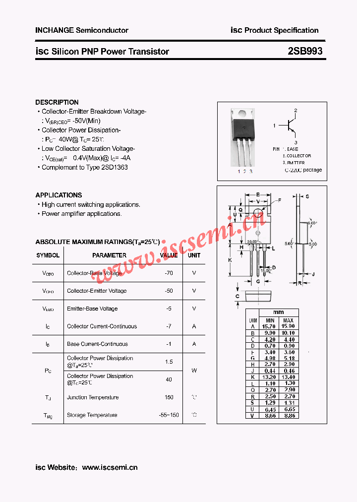 2SB993_4396225.PDF Datasheet