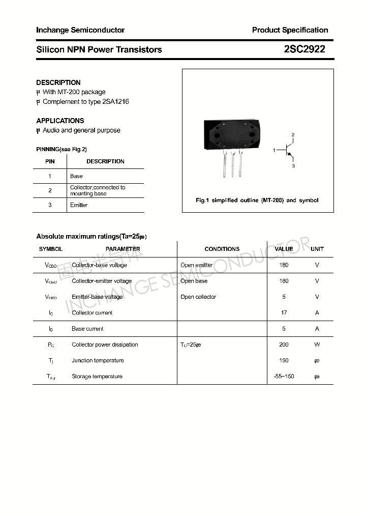 2SC2922_4329400.PDF Datasheet