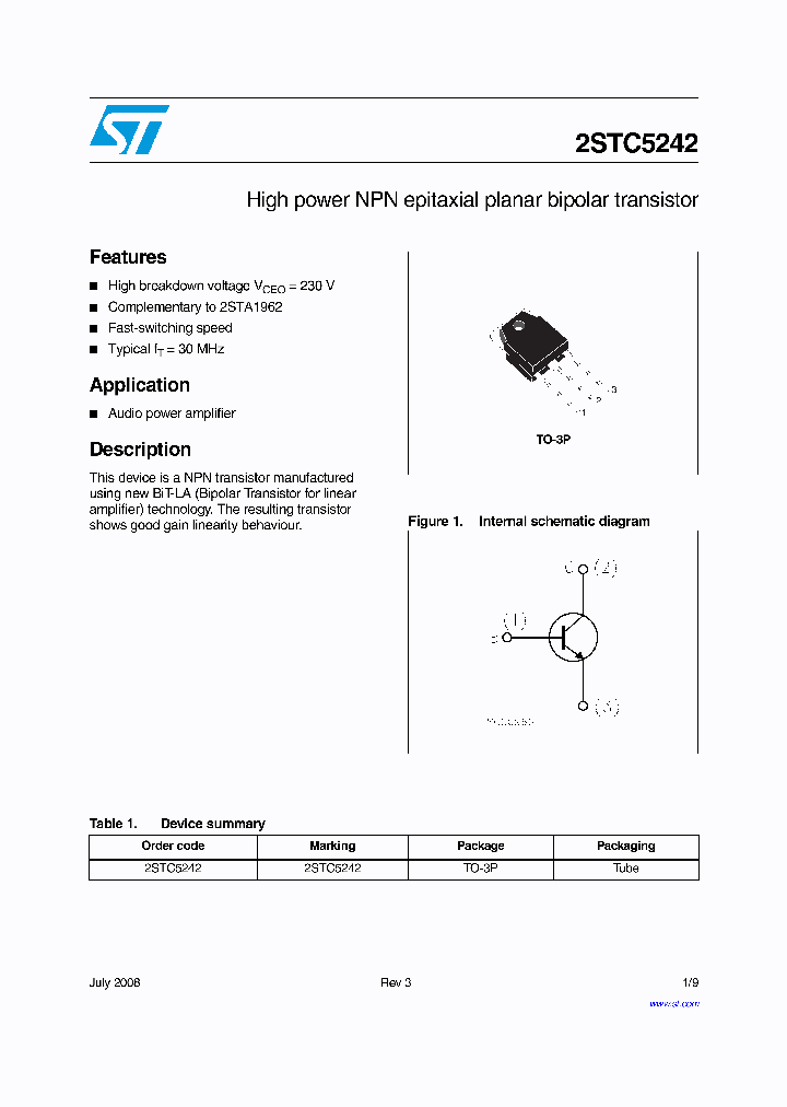 2STC5242_4216929.PDF Datasheet