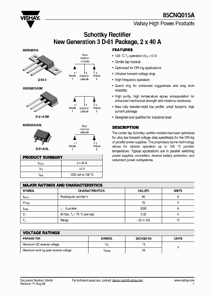 85CNQ015ASL_4312292.PDF Datasheet