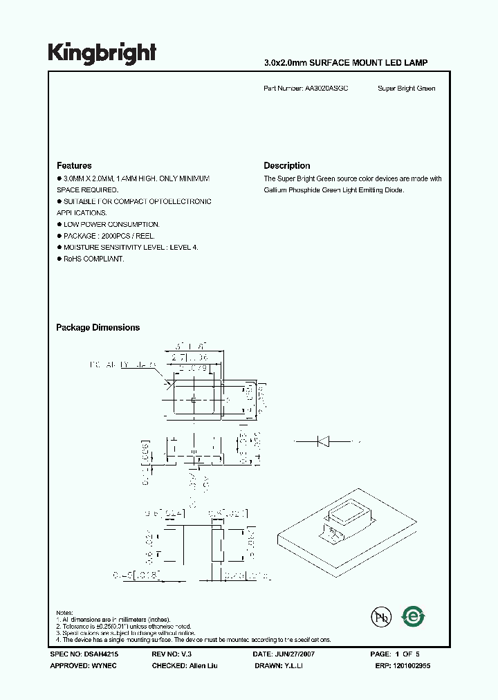 AA3020ASGC_4287171.PDF Datasheet