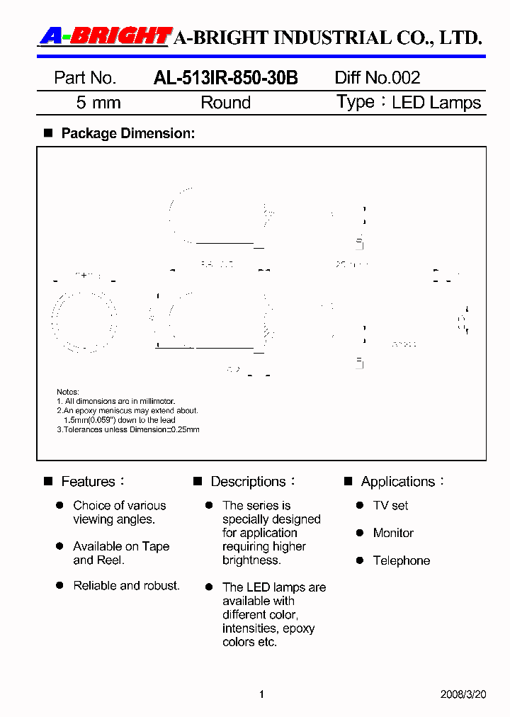 AL-513IR-850-30B08_4243988.PDF Datasheet